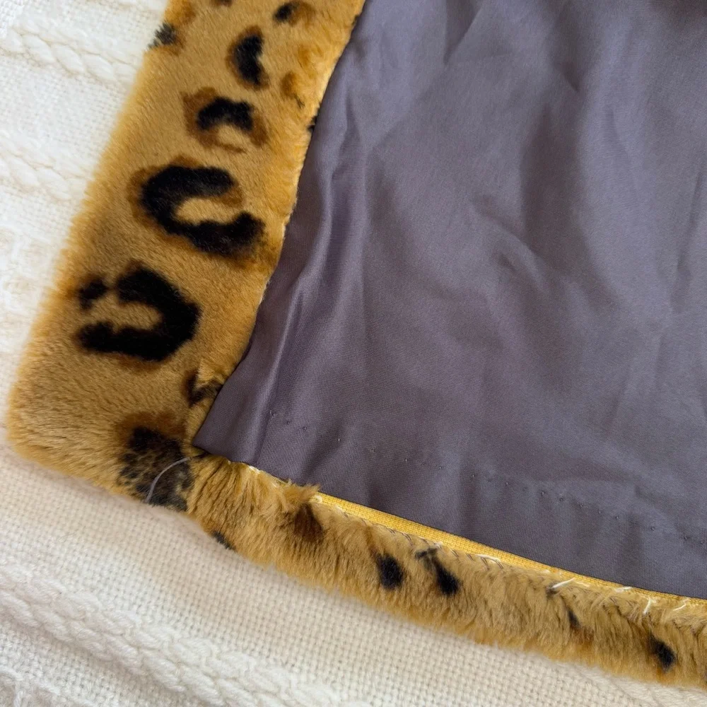 VTG Neiman Marcus 90s Leopard Cheetah Animal Print Faux Fur Coat Oversized - Picture 11 of 15